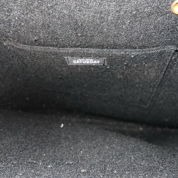 Kate Spade Saturday wool felt black patent leather tote 14” x 14” - Picture 6 of 6